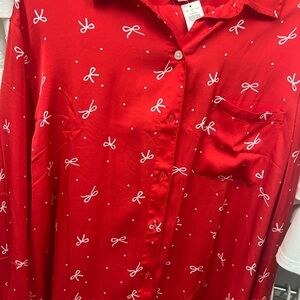 Aerie Red bow pajama Set